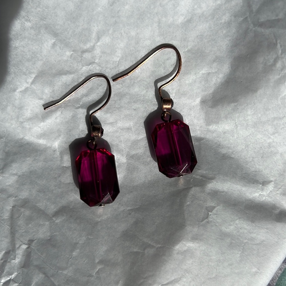 Super cute pink translucent dangle earrings